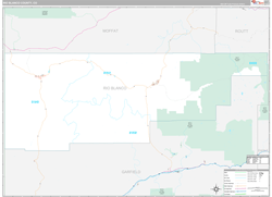 Rio Blanco County, CO Wall Map Premium Style 2024